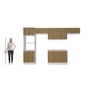 Cocina Integral 350cm Kappesberg 11 Puertas Blanco/Marrón