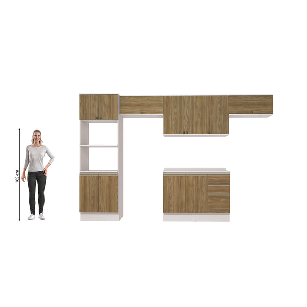 Cocina Integral 350cm Kappesberg 11 Puertas Blanco/Marrón