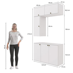 Gabinete Baño Kappesberg 120cm MDF Con Aéreos Blanco