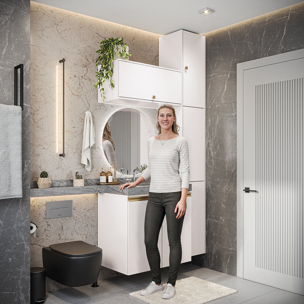 Gabinete Baño Kappesberg 116cm MDF Con Aéreos Blanco