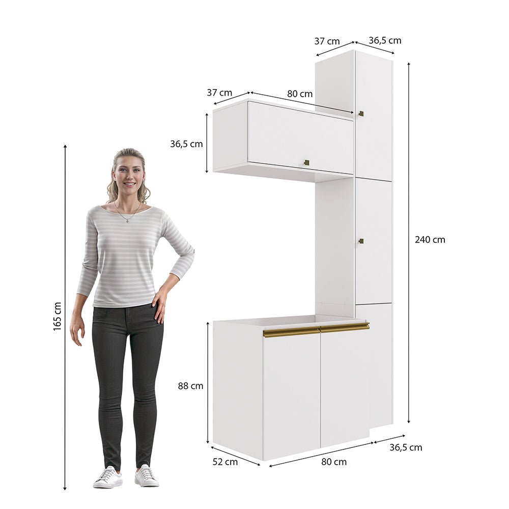 Gabinete Baño Kappesberg 116cm MDF Con Aéreos Blanco