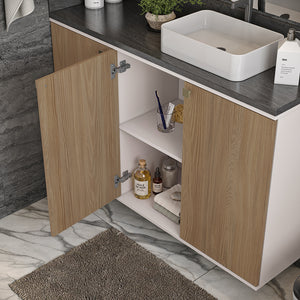 Gabinete Baño Kappesberg 120cm MDF Blanco y Marrón