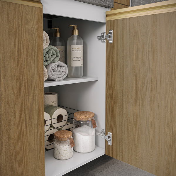 Gabinete Baño Kappesberg 116cm MDF Blanco y Marrón