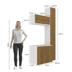Gabinete Baño Kappesberg 116cm MDF Blanco y Marrón