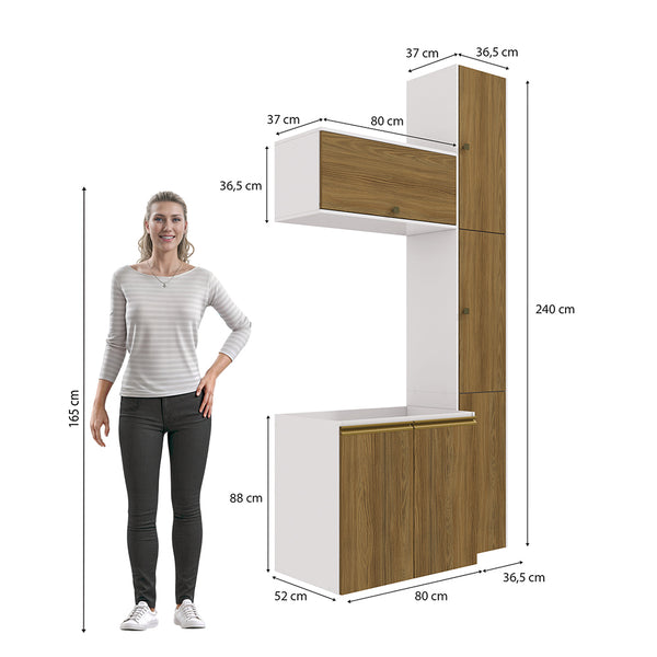 Gabinete Baño Kappesberg 116cm MDF Blanco y Marrón