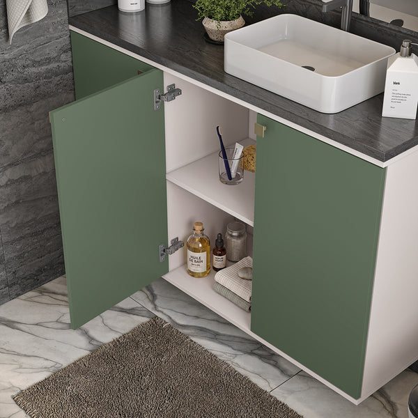 Gabinete Baño Kappesberg 120cm MDF Blanco y Verde