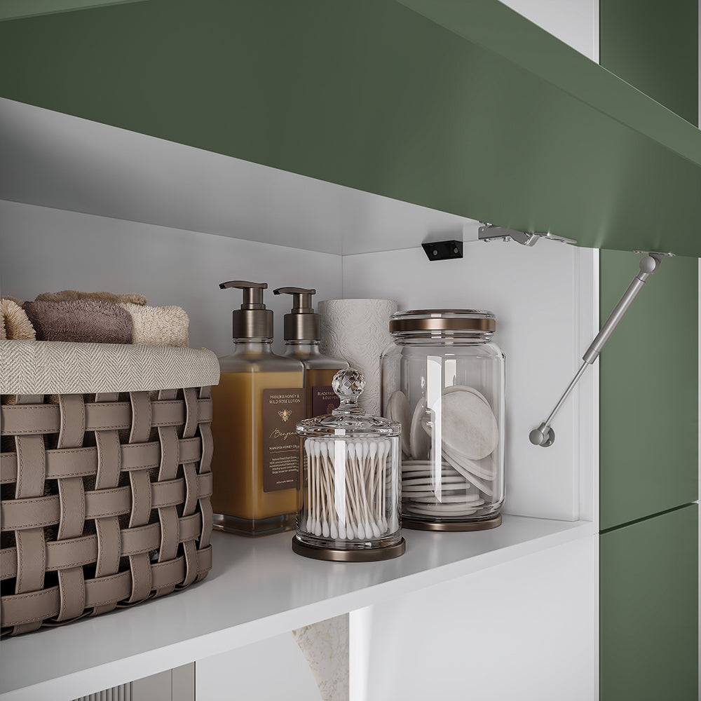Gabinete Baño Kappesberg 116cm MDF Blanco y Verde