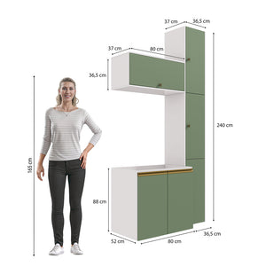 Gabinete Baño Kappesberg 116cm MDF Blanco y Verde