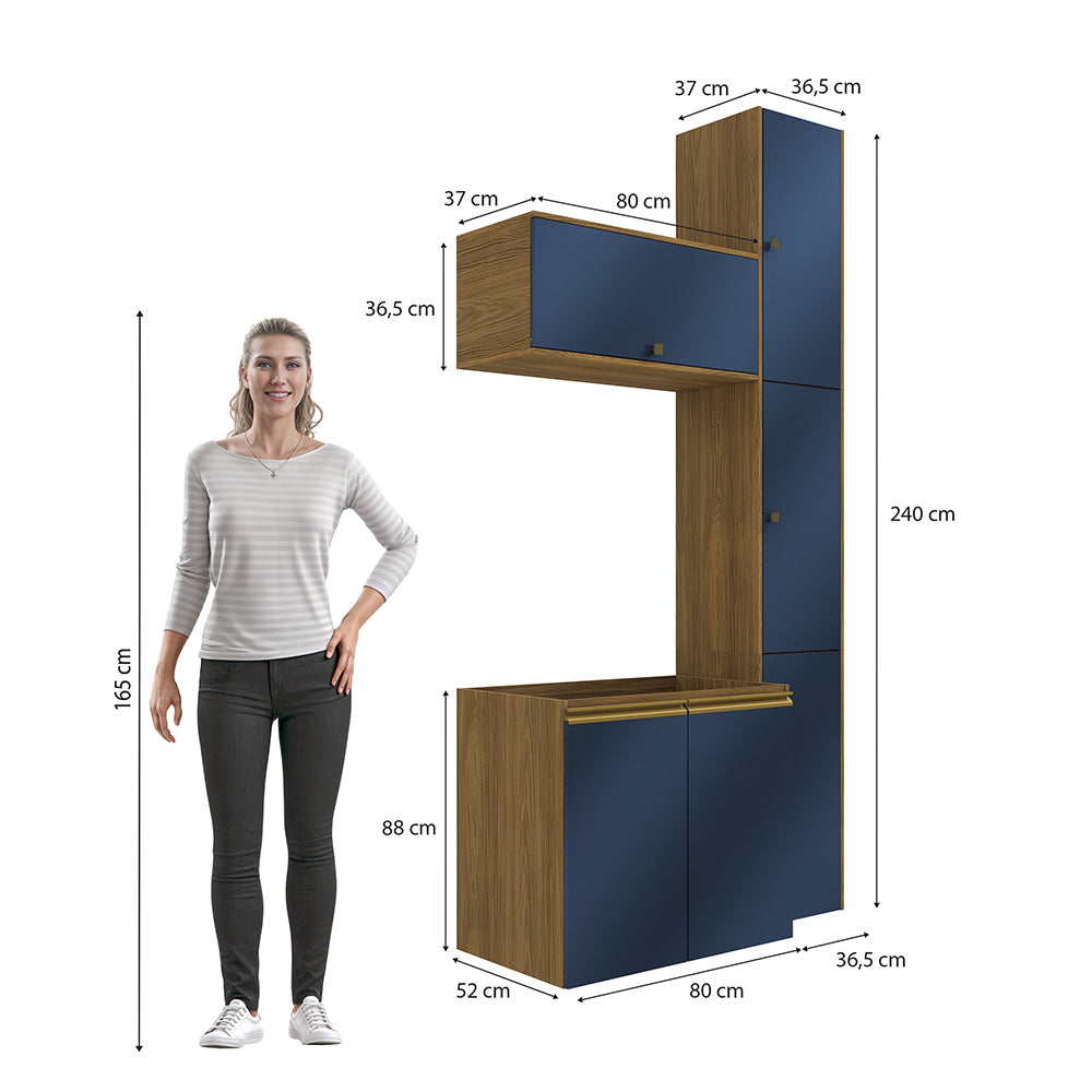 Gabinete Baño Kappesberg 116cm MDF Marrón y Azul