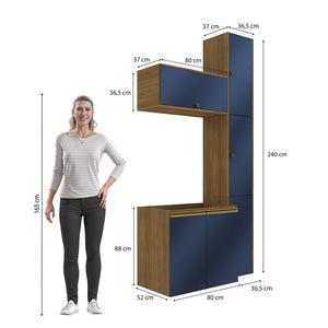 Gabinete Baño Kappesberg 116cm MDF Marrón y Azul