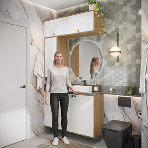 Gabinete Baño Kappesberg 120cm MDF Marrón y Blanco