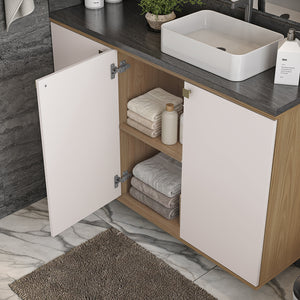 Gabinete Baño Kappesberg 120cm MDF Marrón y Blanco