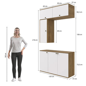 Gabinete Baño Kappesberg 120cm MDF Marrón y Blanco