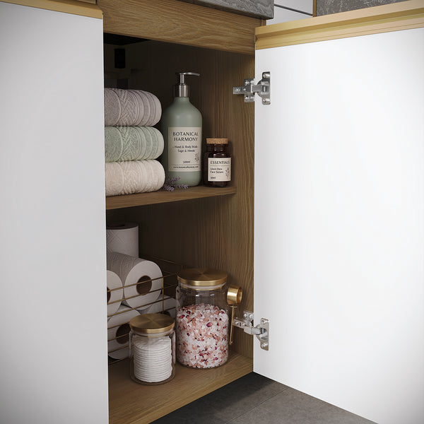 Gabinete Baño Kappesberg 116cm MDF Marrón y Blanco
