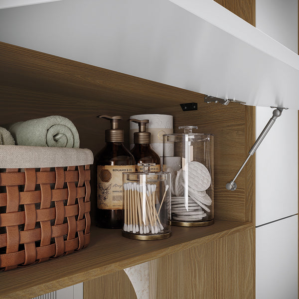 Gabinete Baño Kappesberg 116cm MDF Marrón y Blanco