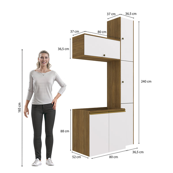 Gabinete Baño Kappesberg 116cm MDF Marrón y Blanco