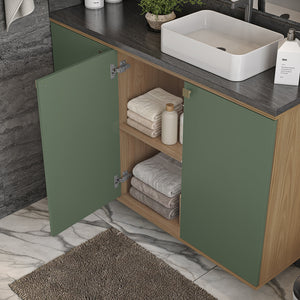 Gabinete Baño Kappesberg 120cm MDF Marrón y Verde