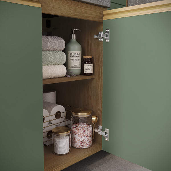 Gabinete Baño Kappesberg 116cm MDF Marrón y Verde