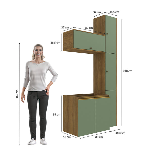 Gabinete Baño Kappesberg 116cm MDF Marrón y Verde