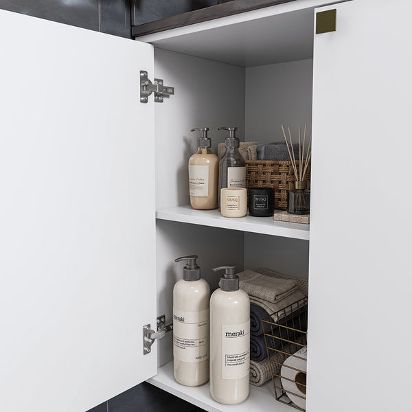 Gabinete Baño Kappesberg 80cm MDF Con Aéreos Blanco