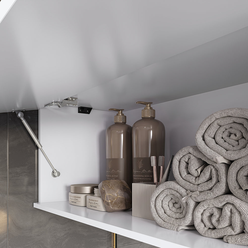 Gabinete Baño Kappesberg 80cm MDF Con Aéreos Blanco