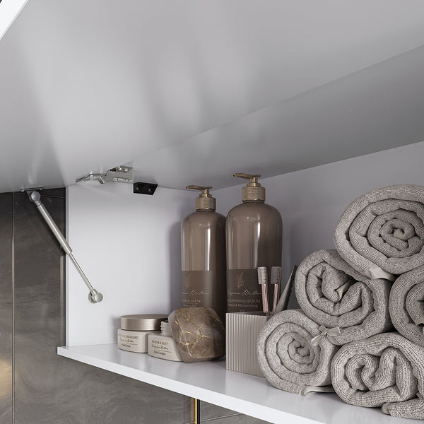 Gabinete Baño Kappesberg 80cm MDF Con Aéreos Blanco