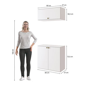 Gabinete Baño Kappesberg 80cm MDF Con Aéreos Blanco