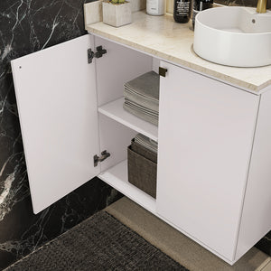 Gabinete Baño Kappesberg 80cm MDF Con Aéreos Blanco