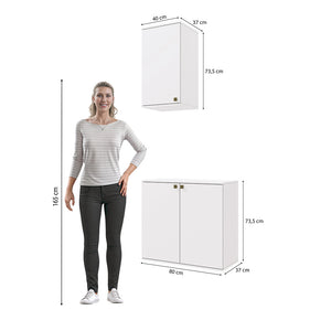 Gabinete Baño Kappesberg 80cm MDF Con Aéreos Blanco