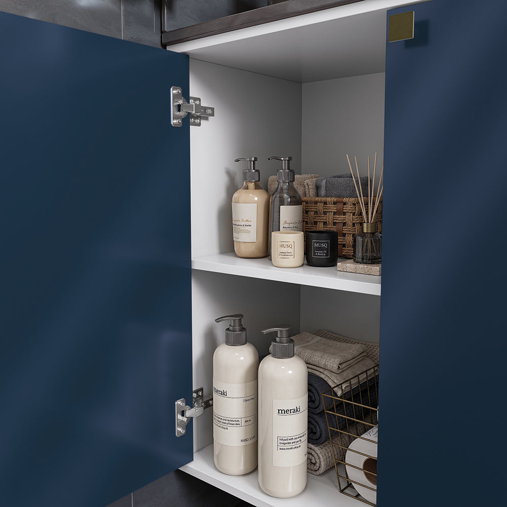 Gabinete Baño Kappesberg 80cm MDF Blanco y Azul