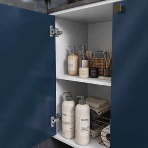 Gabinete Baño Kappesberg 80cm MDF Blanco y Azul