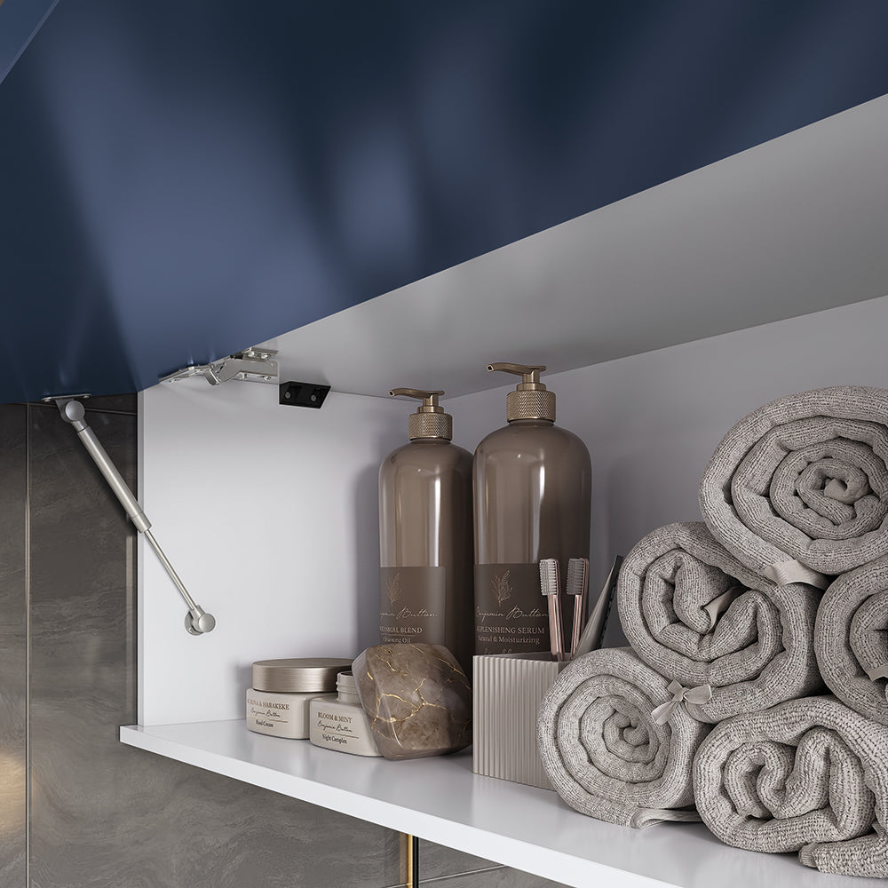 Gabinete Baño Kappesberg 80cm MDF Blanco y Azul