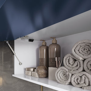Gabinete Baño Kappesberg 80cm MDF Blanco y Azul