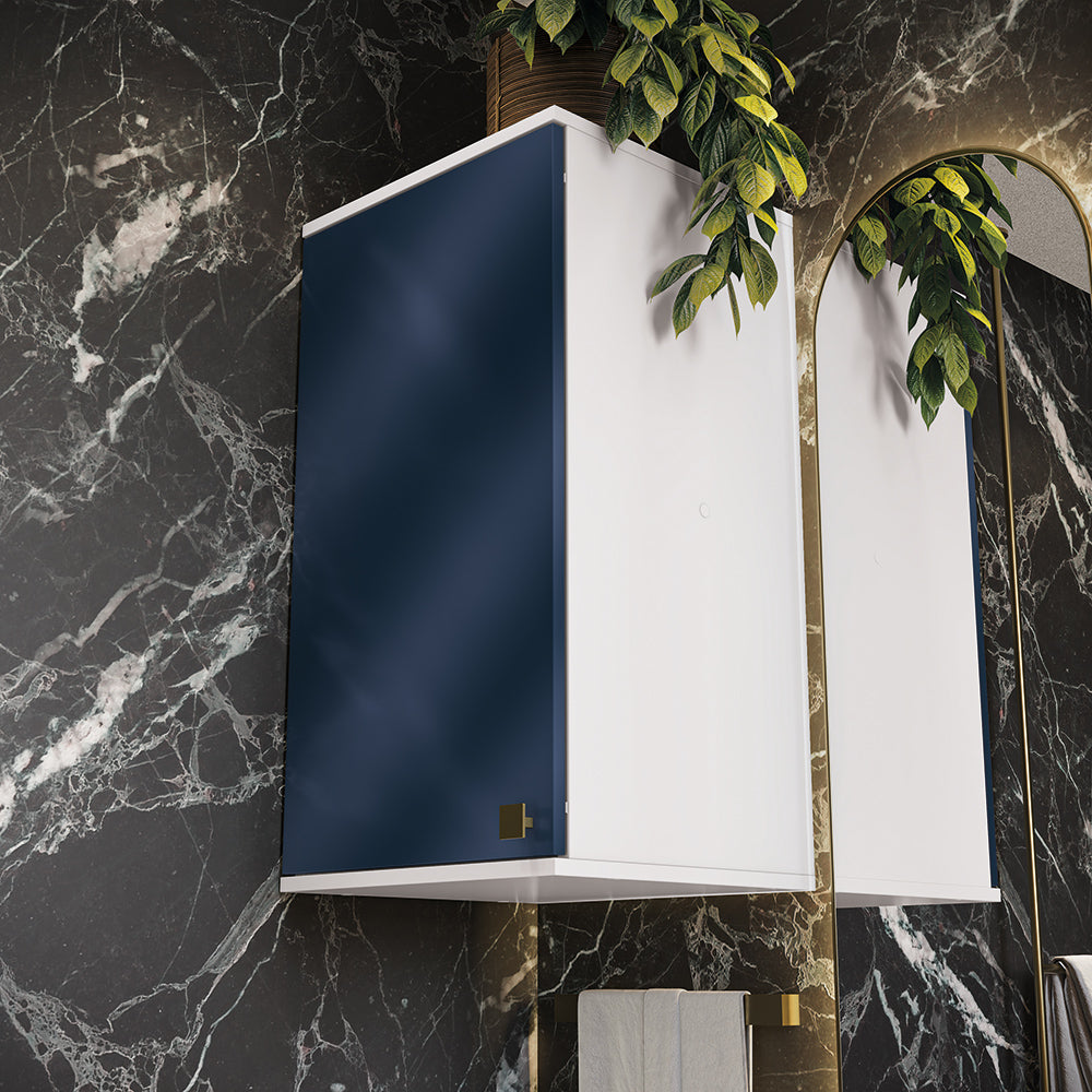 Gabinete Baño Kappesberg 80cm MDF Blanco y Azul