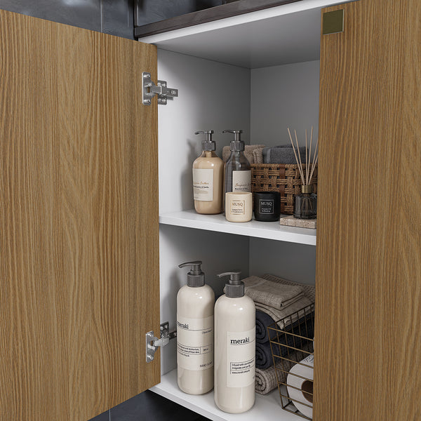 Gabinete Baño Kappesberg 80cm MDF Blanco y Marrón