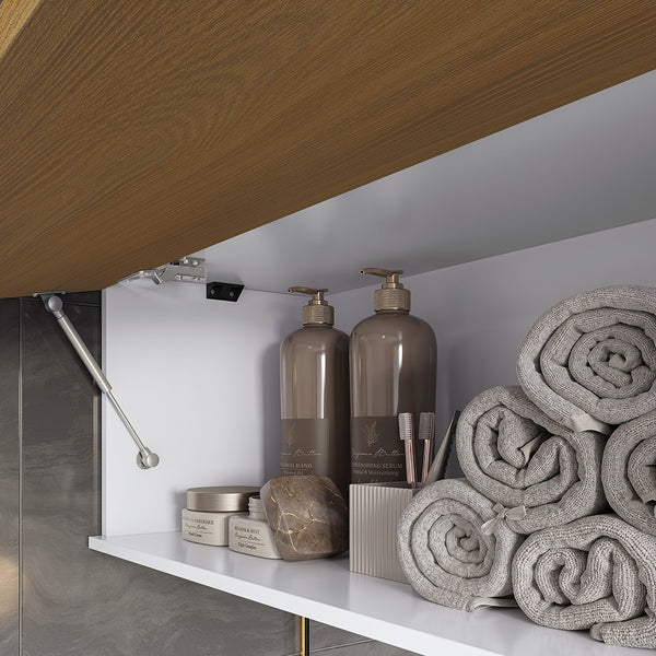 Gabinete Baño Kappesberg 80cm MDF Blanco y Marrón