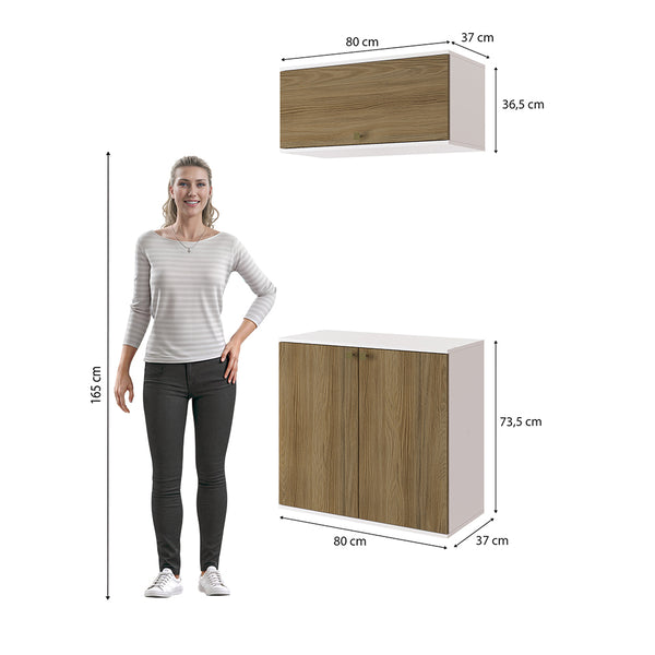 Gabinete Baño Kappesberg 80cm MDF Blanco y Marrón
