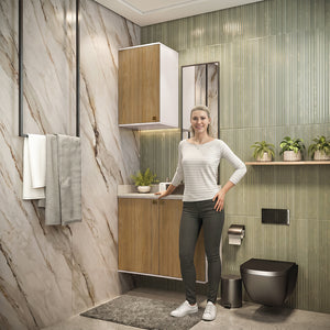 Gabinete Baño Kappesberg 80cm MDF Blanco y Marrón