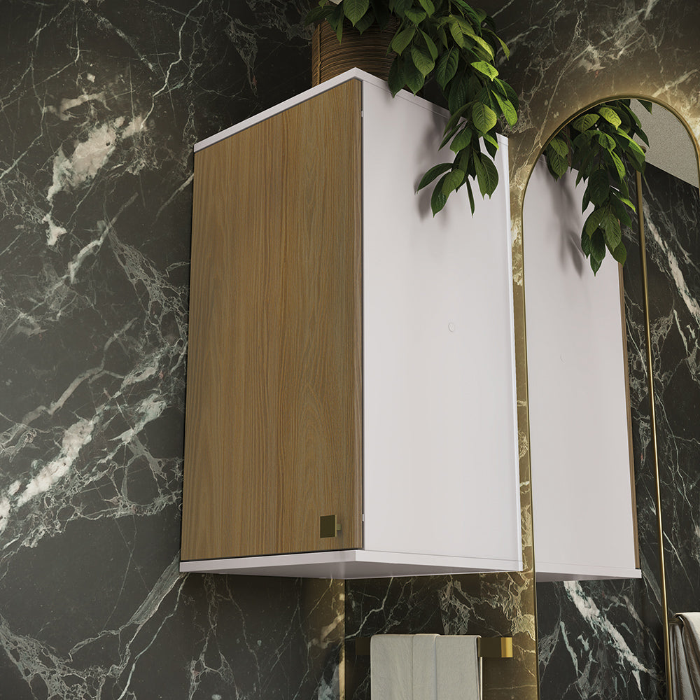 Gabinete Baño Kappesberg 80cm MDF Blanco y Marrón