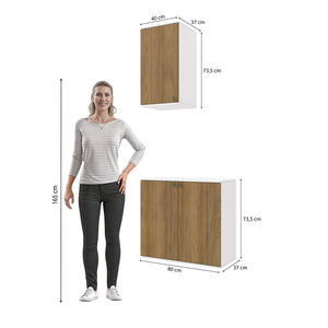 Gabinete Baño Kappesberg 80cm MDF Blanco y Marrón
