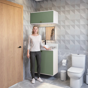 Gabinete Baño Kappesberg 80cm MDF Blanco y Verde