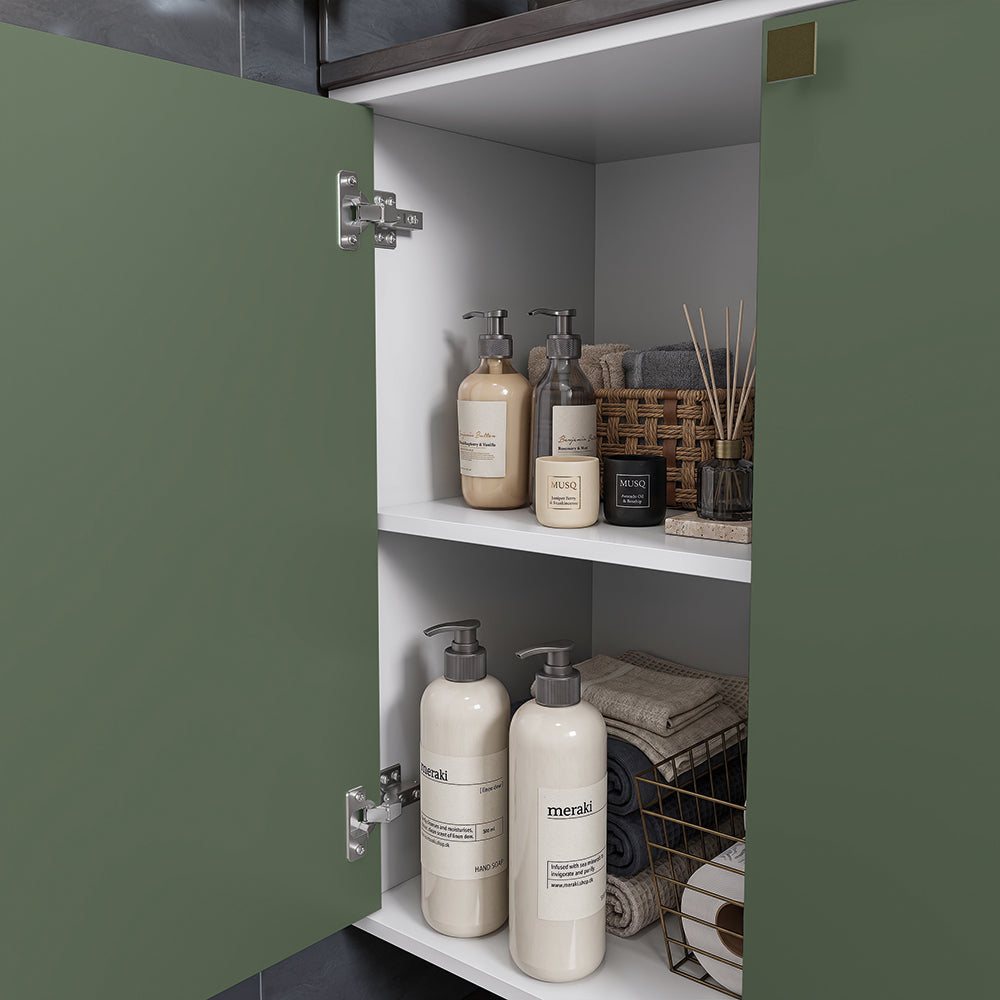 Gabinete Baño Kappesberg 80cm MDF Blanco y Verde