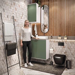 Gabinete Baño Kappesberg 80cm MDF Blanco y Verde