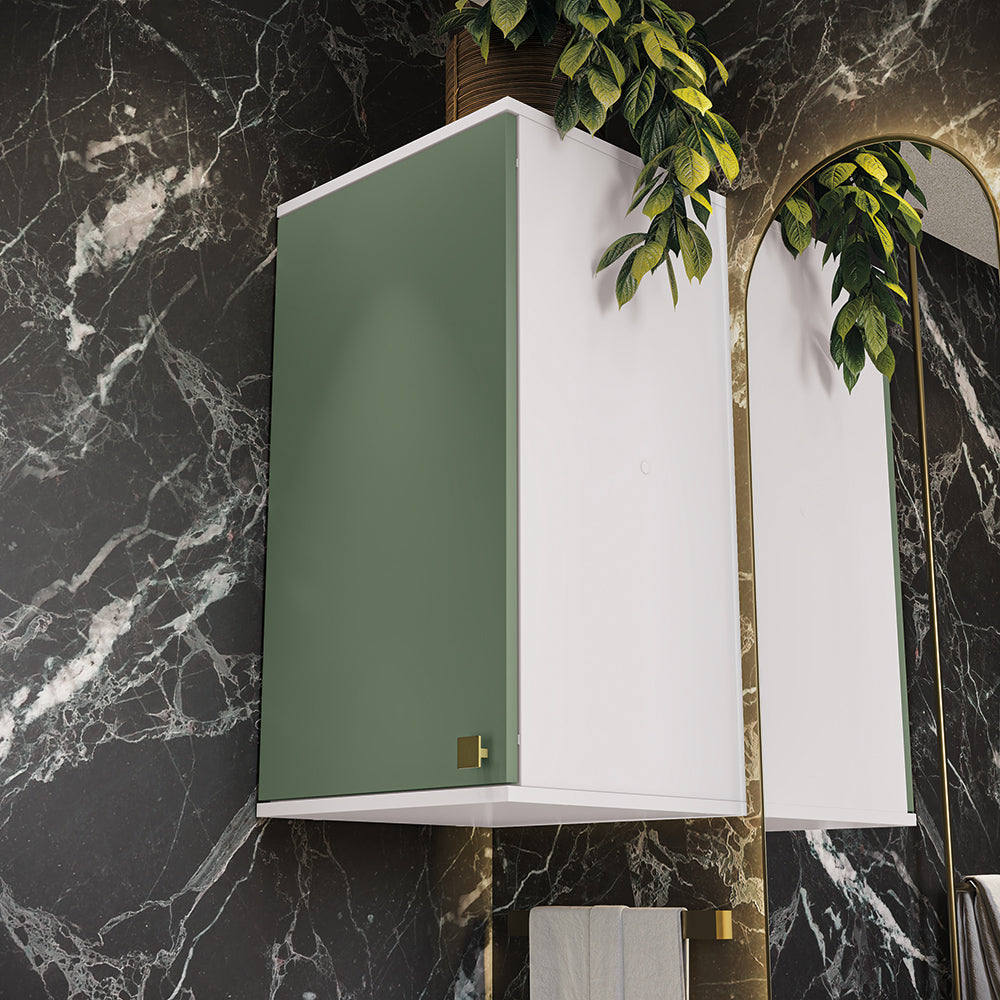 Gabinete Baño Kappesberg 80cm MDF Blanco y Verde