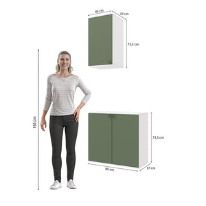 Gabinete Baño Kappesberg 80cm MDF Blanco y Verde