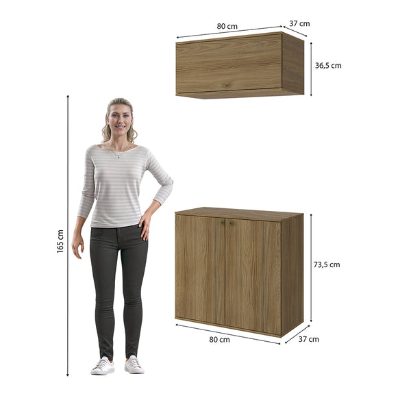 Gabinete Baño Kappesberg 80cm MDF Marrón