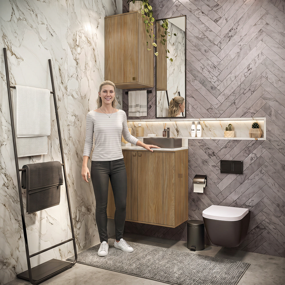Gabinete Baño Kappesberg 80cm MDF Marrón