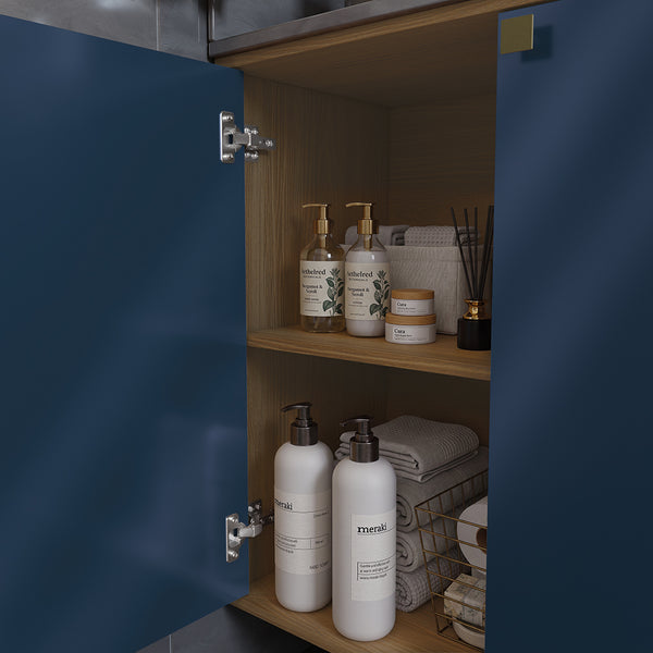 Gabinete Baño Kappesberg 80cm MDF Marrón y Azul