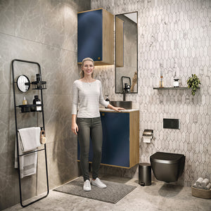 Gabinete Baño Kappesberg 80cm MDF Marrón y Azul