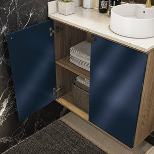 Gabinete Baño Kappesberg 80cm MDF Marrón y Azul